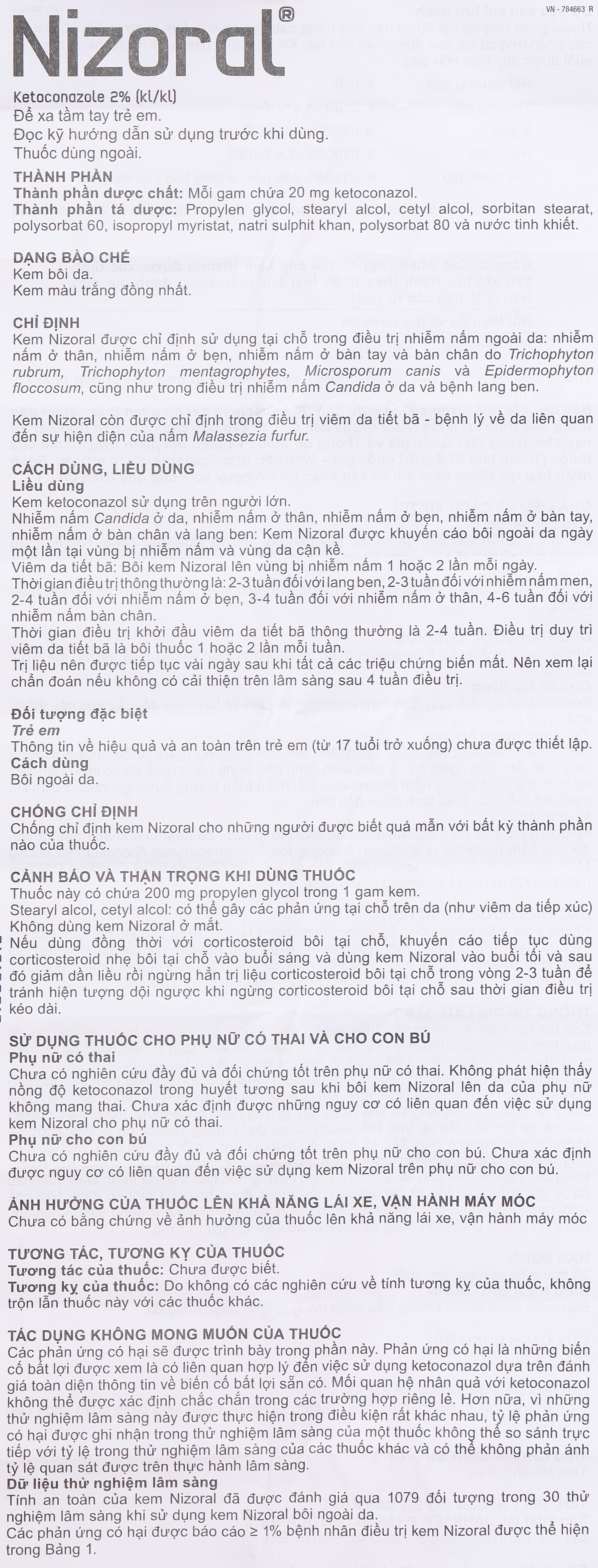 Kem bôi da Nizoral 20mg/g trị nhiễm nấm ngoài da, viêm da tiết bã tuýp 15g - 14